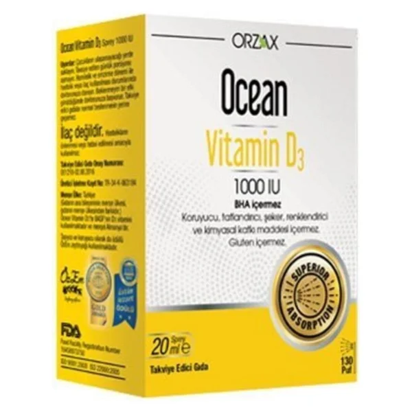 Ocean Vitamin D3 1000 Iu 20 Ml Sprey - Görsel 9