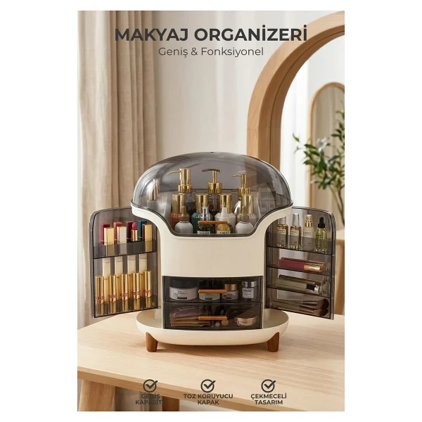 Nandy Home Venüs Model Geniş Çekmeceli Makyaj Organizeri - Kozmetik Düzenleyici Büyük Boy - Görsel 5