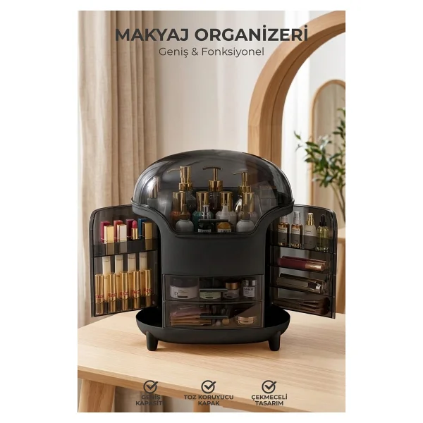 Nandy Home Venüs Model Geniş Çekmeceli Makyaj Organizeri - Kozmetik Düzenleyici Büyük Boy - Görsel 3