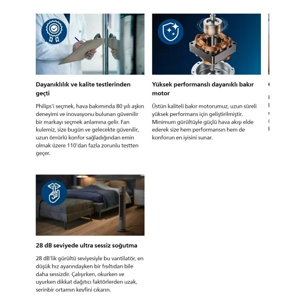 Philips Kumandalı 5000 Serisi Kule Tipi Vantilatör, Aroma Koku Özellikli + 40ml Uçucu Doğal Lavanta Yağı 40 W, 28 Db - Siyah - Görsel 8
