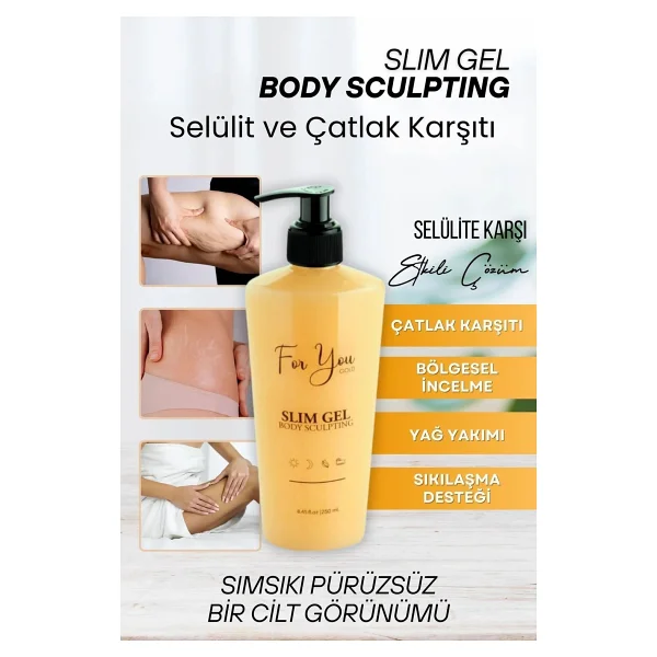 For You Gold Slim Jel Sıkılaştırıcı, Toparlayıcı, Çatlak Karşıtı Ve Selülit Kremi - Görsel 5