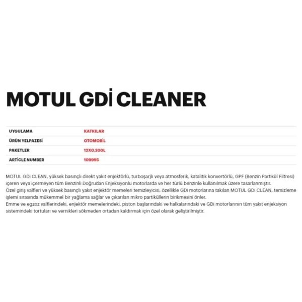 Motul Gdı Clean 300 Ml Benzinli Araç Yakıt Katkısı - Görsel 4