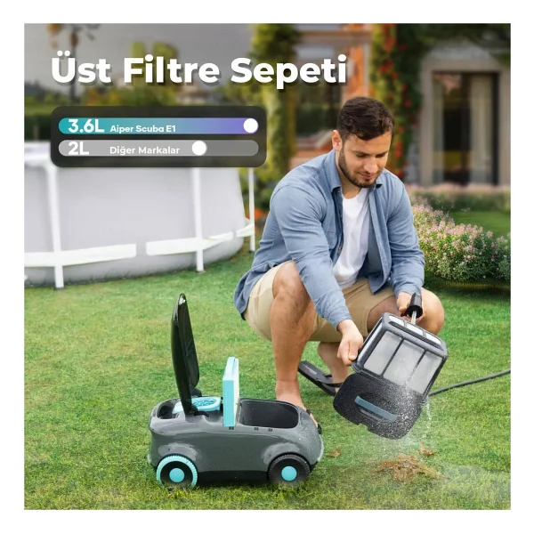 Aiper Scuba E1 Kablosuz Havuz Temizleme Robotu - Görsel 5