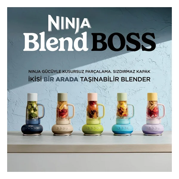 Ninja Blendboss Tumbler Blue Raspberry 1200 W Taşınabilir Smoothie Blender - Görsel 2