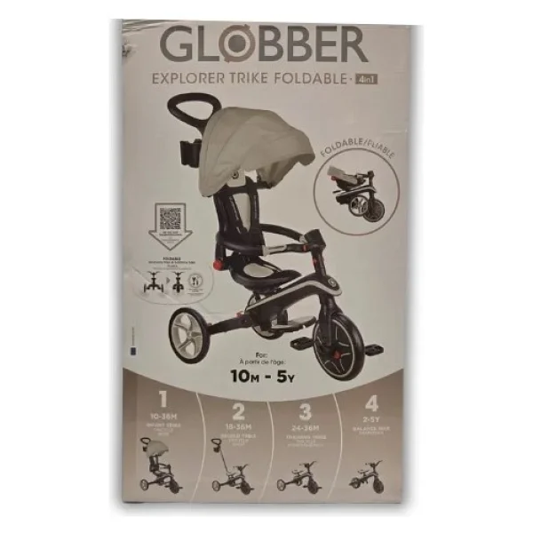 Globber Explorer 4 İn 1 Koyu Bej Katlanabilir Bebek Bisikleti - Görsel 9