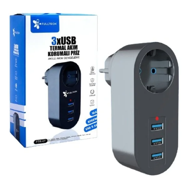 Fulltech Ftr-07 2500 Joule Usb'li Kablosuz Akım Korumalı Priz - Görsel 4