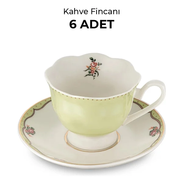 Emsan Romance New Bone 90 Ml 6 Kişilik Kahve Fincan Takımı - Görsel 6
