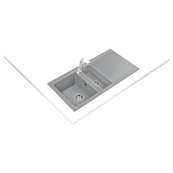 Teka Stone 60 B-Tg Tezgah Üstü 1.5 Gözlü Gri Granit Eviye - Görsel 4