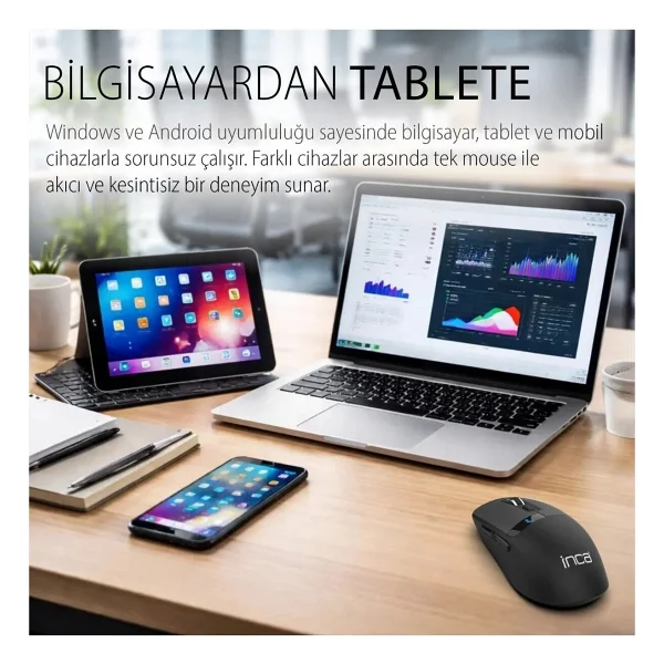 Inca Iwm-512rs Şarjlı Sessiz Optik Kablosuz Mouse - Görsel 6