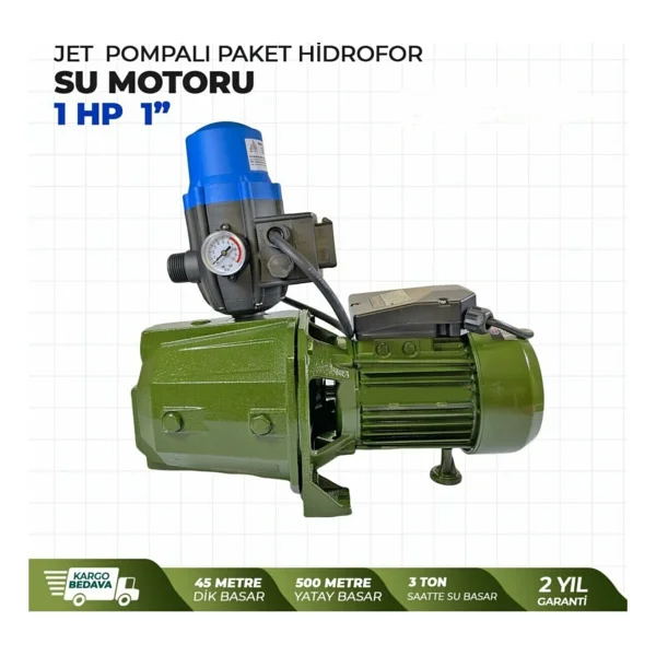 Stilmax Alman Type Jet Pompalı Otomatik Paket Hidrofor Su Motoru 1 Hp 1" Eldiven + Kontrol Kalemi - Görsel 3