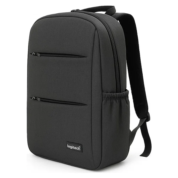 Logitech Orijinal 15.6"İnç Gri Kumaş Laptop Bilgisayar Seyahat Günlük Çok Gözlü Unisex Notebook Sırt Çantası - Görsel 2