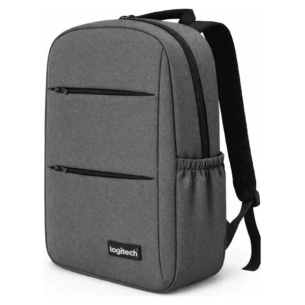Logitech Orijinal 15.6"İnç Gri Kumaş Laptop Bilgisayar Seyahat Günlük Çok Gözlü Unisex Notebook Sırt Çantası - Görsel 3
