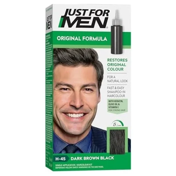 Just For Men H-45 Koyu Kahverengi Siyah Saç Boyası - Görsel 4