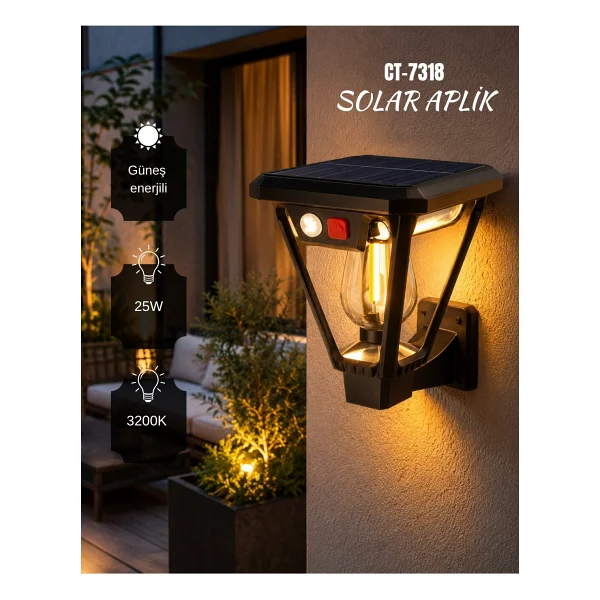 Cata Ct-7318 Sakura 25 W Solar Bahçe Armatürü - Görsel 6