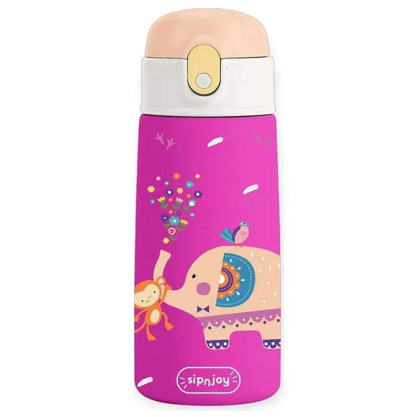 Sipnjoy - Sipsquad Çocuk Su Termosu 480 Ml - Jolly Elephant (5 Adet) - Görsel 2