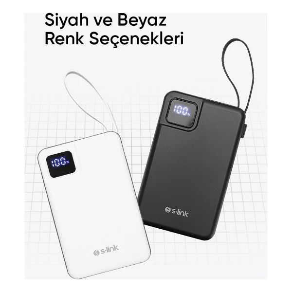 S-link M120 Siyah 10000 mAh Kablosuz Powerbank - Görsel 4