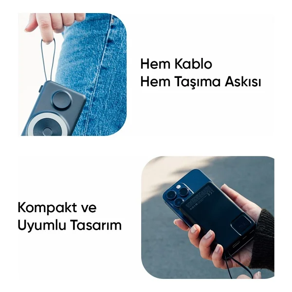 S-link M120 Siyah 10000 mAh Kablosuz Powerbank - Görsel 8