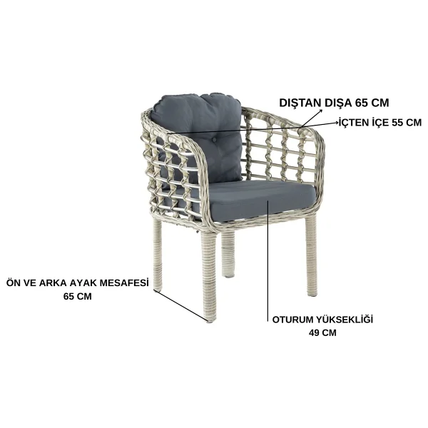 Tu Tienda Kartepe 2+1+1+Sehpa Rattan Bahçe & Balkon Takımı - Görsel 3