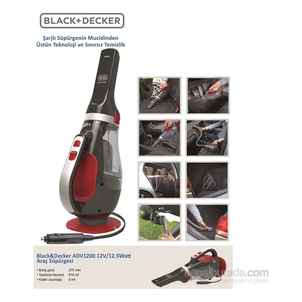 Black+Decker Adv1200 12 V Araç Süpürgesi - Görsel 5