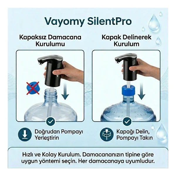 Vayomy Silentpro Şarjlı Damacana Pompası - Görsel 5