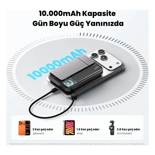 Sharge Icemag 3 10000 mAh Magsafe Hızlı Şarj Powerbank - Görsel 10