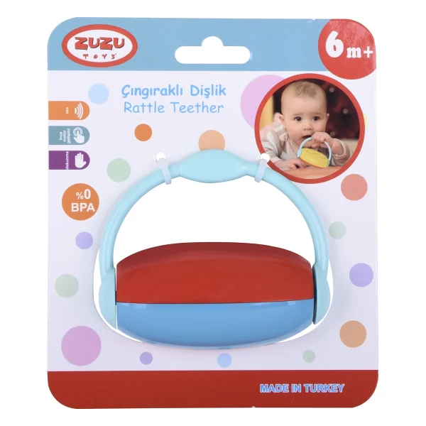 Zuzu Toys Zuzu Çıngıraklı Dişlik Bebek Dostu Tasarım ve BPA İçermeyen Renkli Plastik Malzeme - Görsel 3