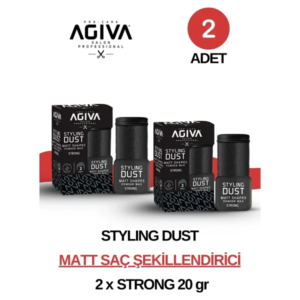 Agiva Saç Şekillendirici Pudra, Saç Şekillendirici Toz Wax, No:2, Sert Tutuş 20gr X 2 Adet Strong - Görsel 8