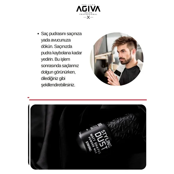 Agiva Saç Şekillendirici Pudra, Saç Şekillendirici Toz Wax, No:2, Sert Tutuş 20gr X 2 Adet Strong - Görsel 7