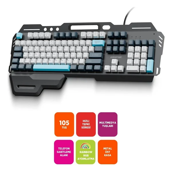 Polosmart Pgm38 RGB Kablolu Oyuncu Klavyesi - Görsel 2