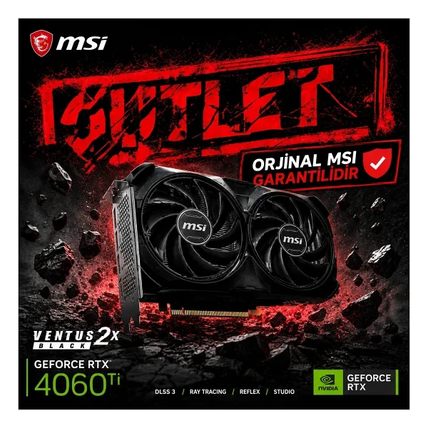 Msı RTX 4060 Tı Ventus 2x Black E1 8g Oc 128 Bit Gddr6 8 GB Ekran Kartı - Görsel 8