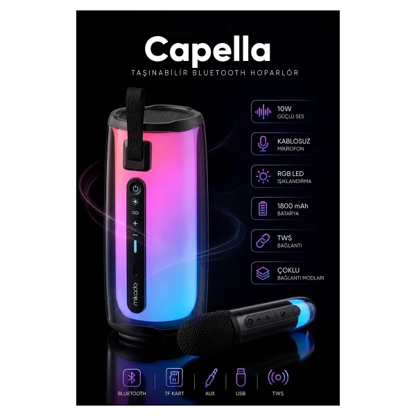 Mikado Capella Md-17bt Bluetooth Hoparlör - Görsel 9
