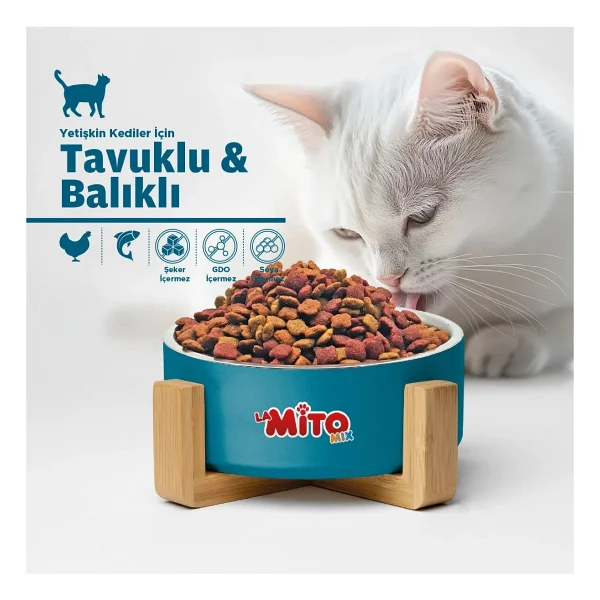 Mito Mix 1 Kg X 5 Adet Tavuklu Ve Balıklı Renkli Taneli Yetişkin Kedi Maması Tüm Irklar İçin - Görsel 4