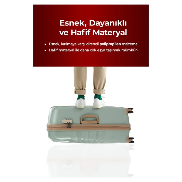 Cotpoly Troya Polipropilen Orta + Büyük Boy 2'li Valiz Seti - Görsel 4
