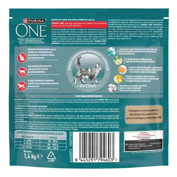 Purina One Somonlu 1.4 Kg Kısırlaştırılmış Yetişkin Kedi Maması - Görsel 5