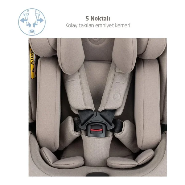 Maxi-Cosi Spinel 360 Plus Dönebilen I-Size Authentic Truffle 0-36 Kg Oto Koltuğu - Görsel 6
