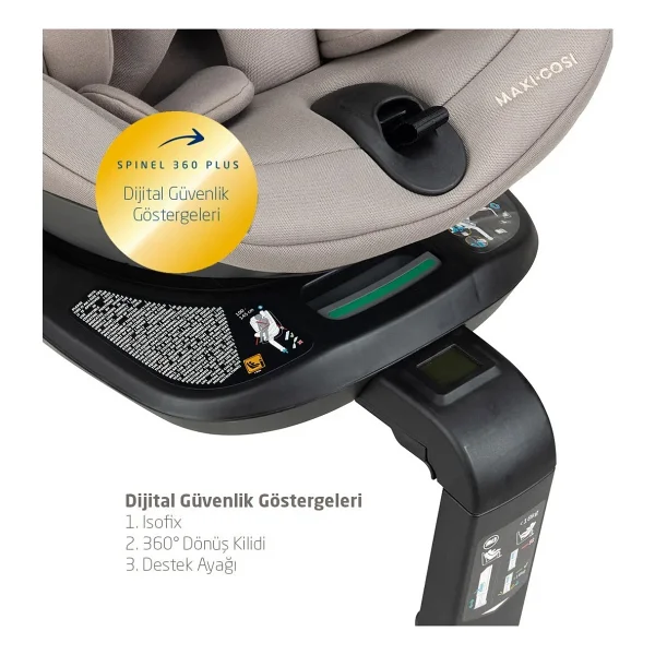 Maxi-Cosi Spinel 360 Plus Dönebilen I-Size Authentic Truffle 0-36 Kg Oto Koltuğu - Görsel 8