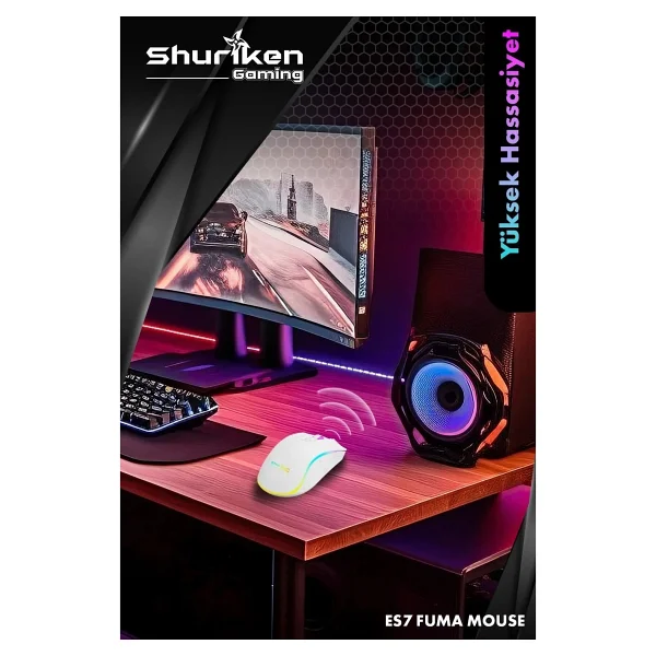 Shuriken Es7 Fuma RGB Makrolu Optik Oyuncu Mouse - Görsel 8