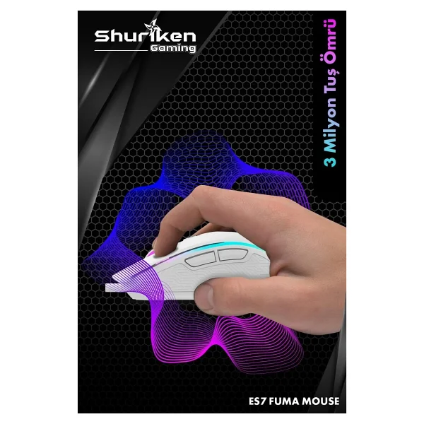 Shuriken Es7 Fuma RGB Makrolu Optik Oyuncu Mouse - Görsel 10