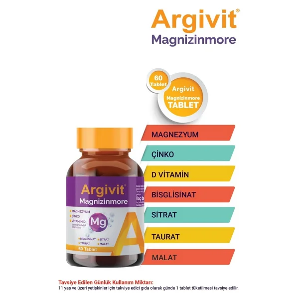 Argivit Magnizinmore 60 Tablet - Görsel 8
