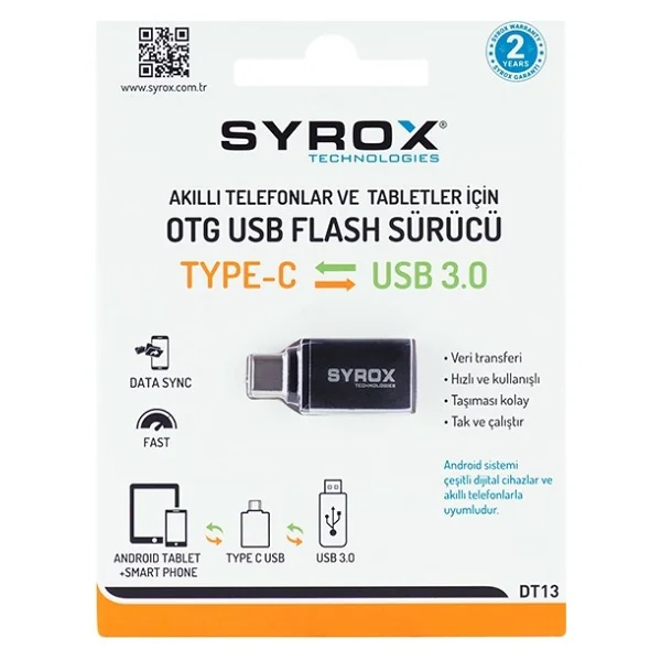 Syrox Otg Syx-Dt13 USB-3.0 To Type-C Dönüştürücü - Görsel 2
