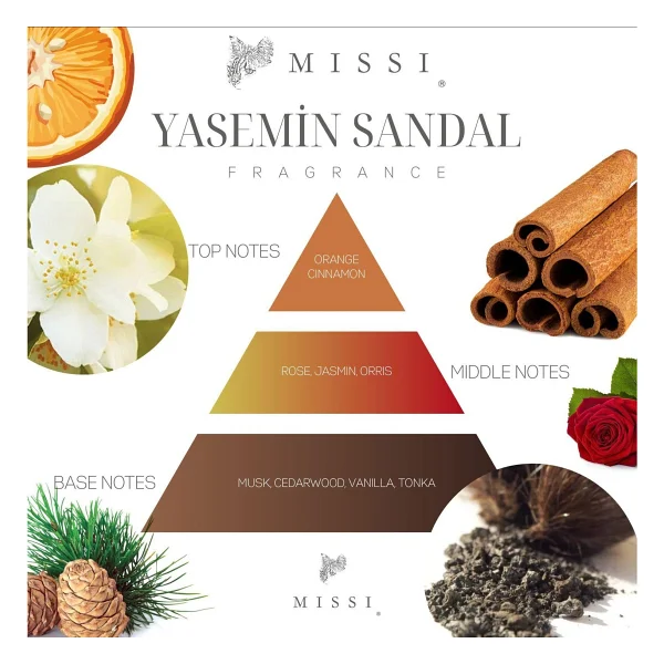Missi Ahşap Fitilli Yasemin Sandal Kokulu Ekru Craklıng Vegan Mum (Çıtırtılı) - Görsel 6