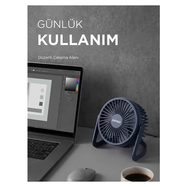 Everest Efn-505 Masaüstü USB Fan Lacivert - Görsel 5