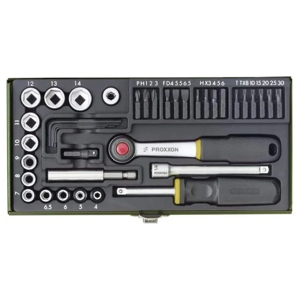 Proxxon 23070 1/4" Cırcır Kollu 39 Parça Lokma Takımı - Görsel 4