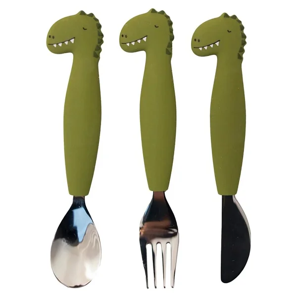 Trixie Mr. Dino Silikon Çatal Kaşık Bıçak Seti - Görsel 2