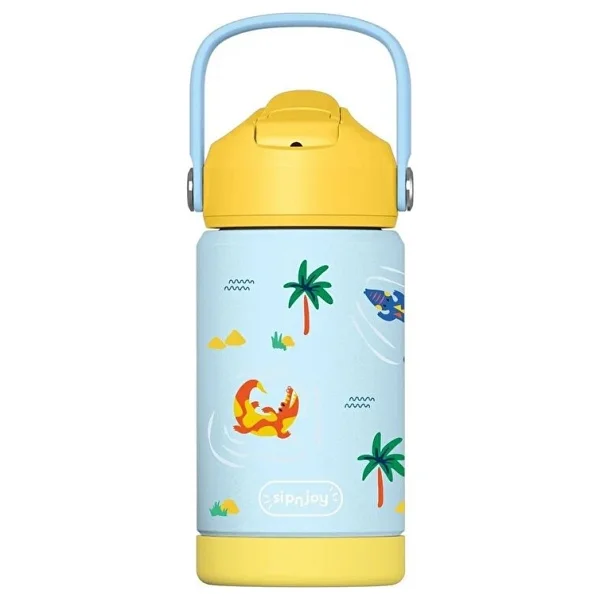 Sipnjoy - Flipsip Çocuk Su Termosu 360 Ml - Snappy Croc (4 Adet) - Görsel 4