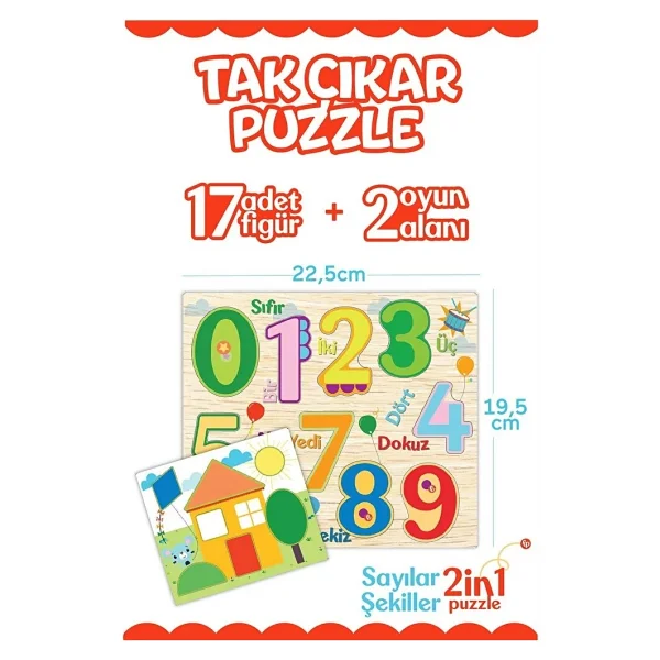 Fisher-Price Fisher Price Tak Çıkar Puzzle Şekiller Sayılar (4 Adet) - Görsel 3