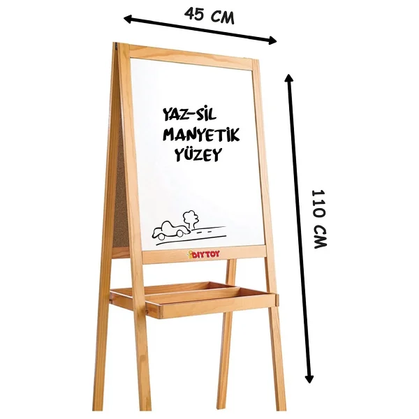 Diytoy 2195 Çift Taraflı Manyetik Ahşap Yazı Tahtası - Görsel 5