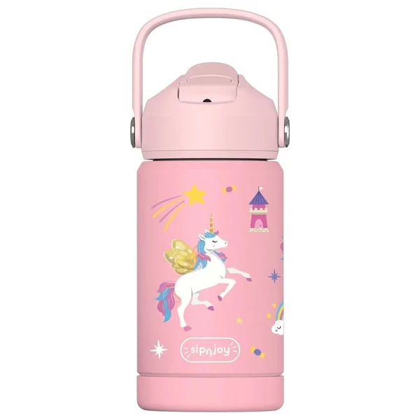 Sipnjoy - Flipsip Çocuk Su Termosu 360 Ml - Golden Horn (4 Adet) - Görsel 2