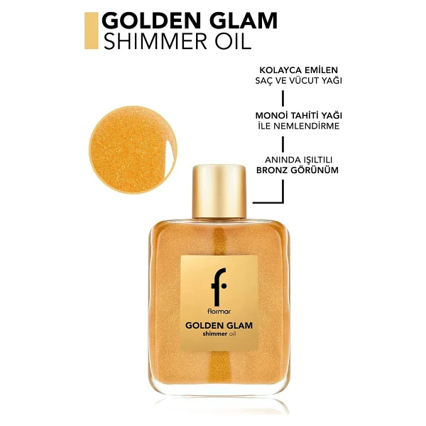 Flormar Golden Glam Shimmer Nemlendirici Etkili Bronz Işıltılı 100 Ml Saç Ve Vücut Yağı - Görsel 4
