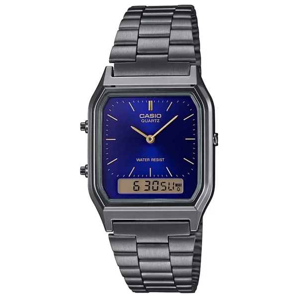 Casio Standart Aq-230gg-2adf Çelik Kordon Siyah-Mavi Kol Saati - Görsel 5